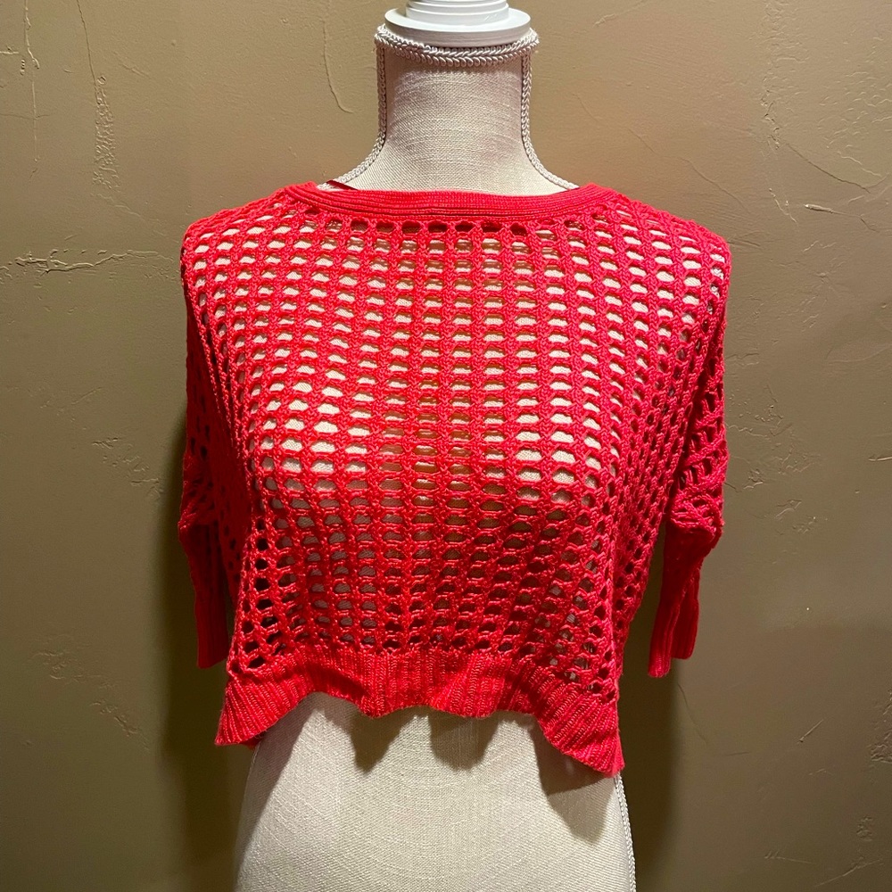 EXPRESS PINK NET SWEATER SMALL